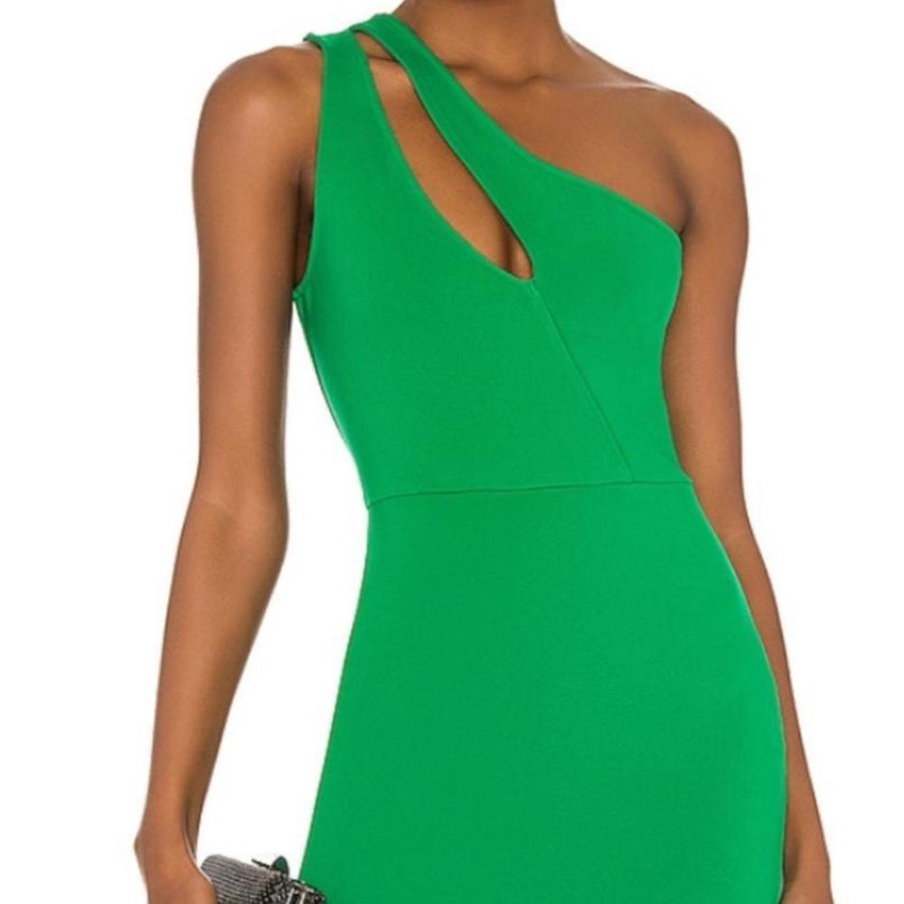 Superdown Green Asymmetrical One-Shoulder Mini Dress Size M